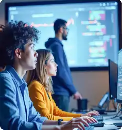 Nihit Cloud development team working on cutting-edge technology